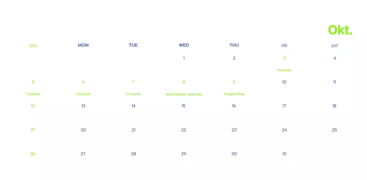 Zakelijke kalender met leuke illustraties