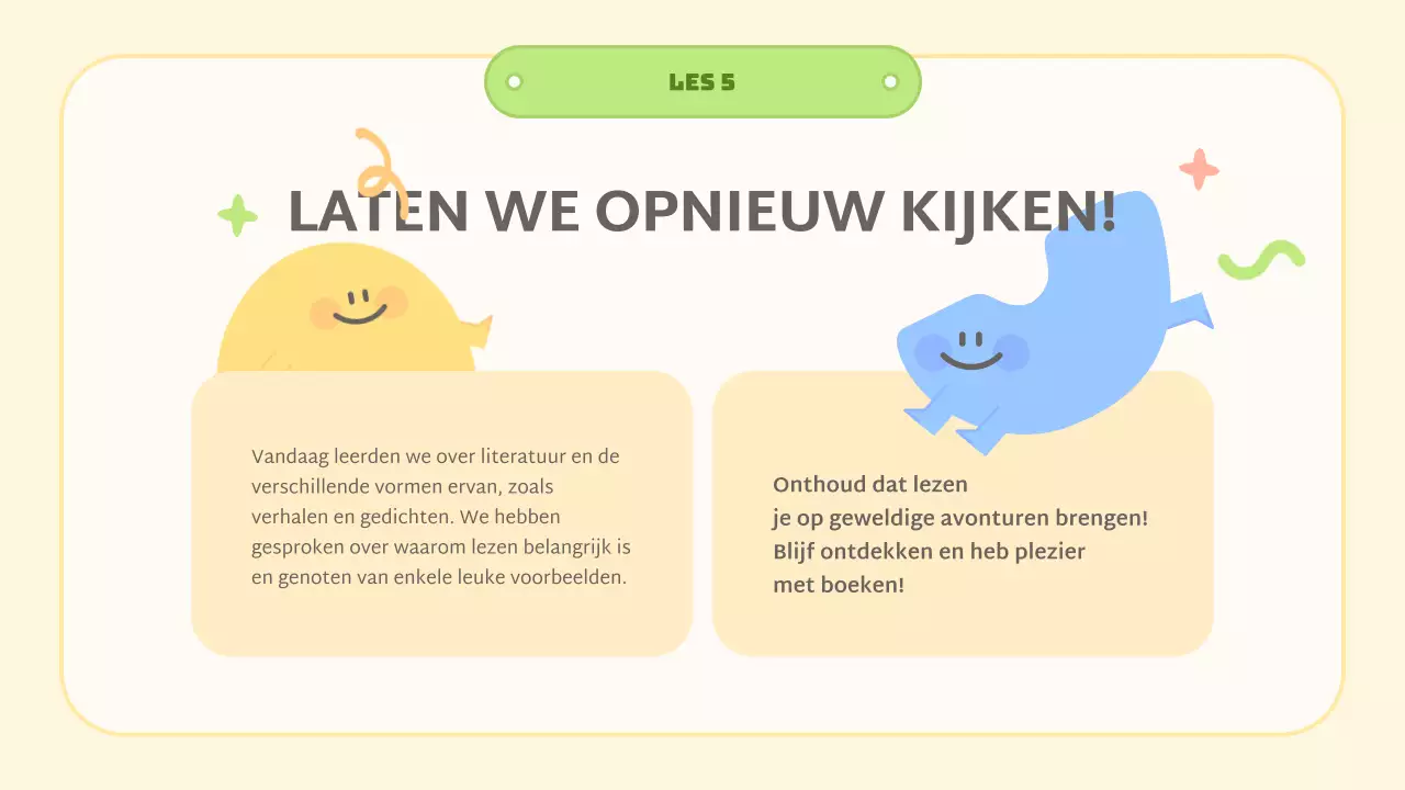 gele abstracte literatuurles