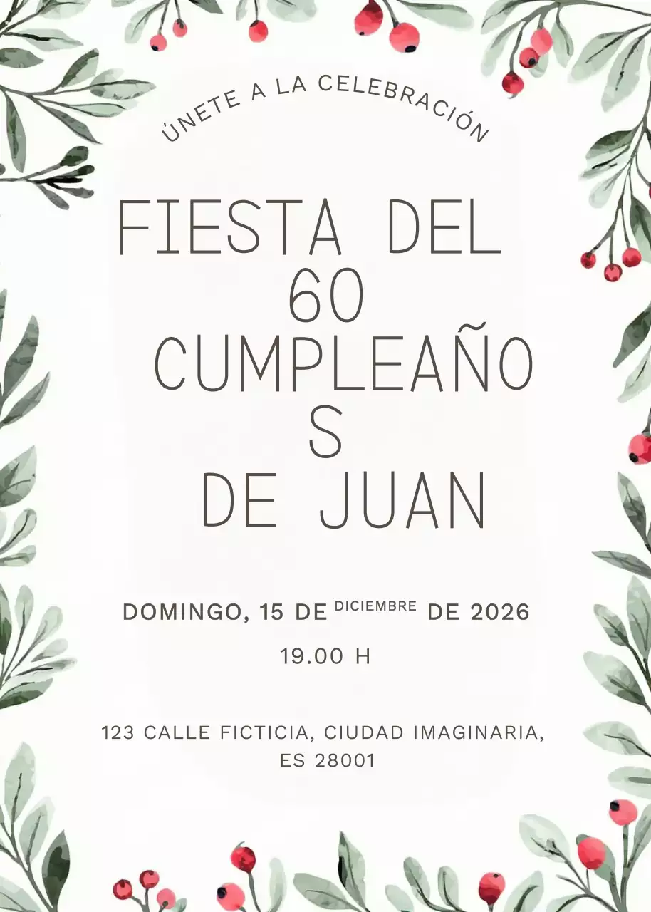 Invitación de cumpleaños Botánico blanco