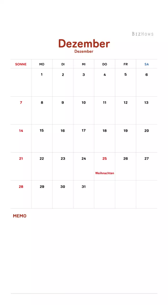 Neujahrskalender mit warmen Illustrationen