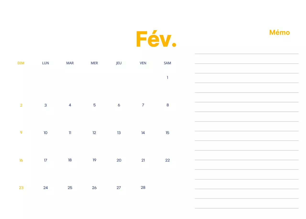 Calendrier d'entreprise avec de jolies illustrations