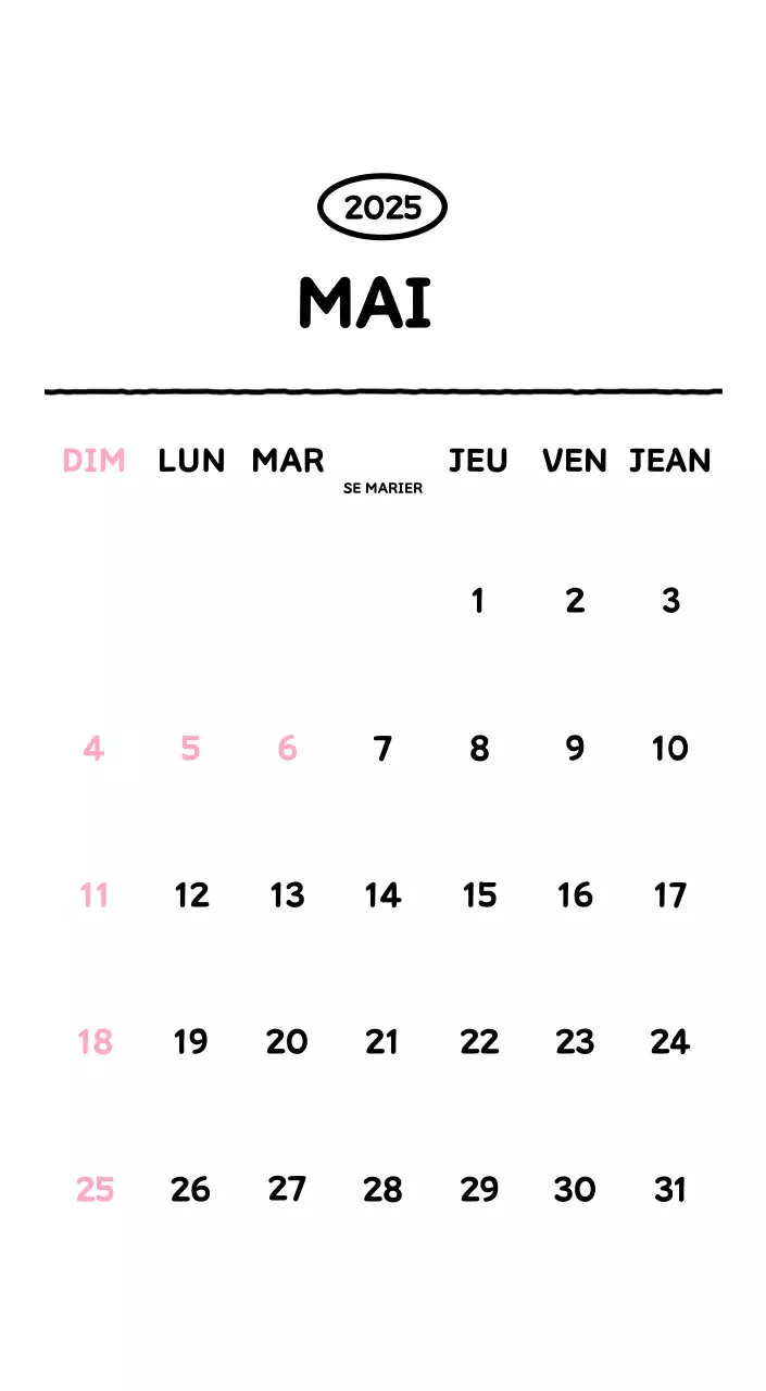 Calendrier illustré avec un joli style de lignes