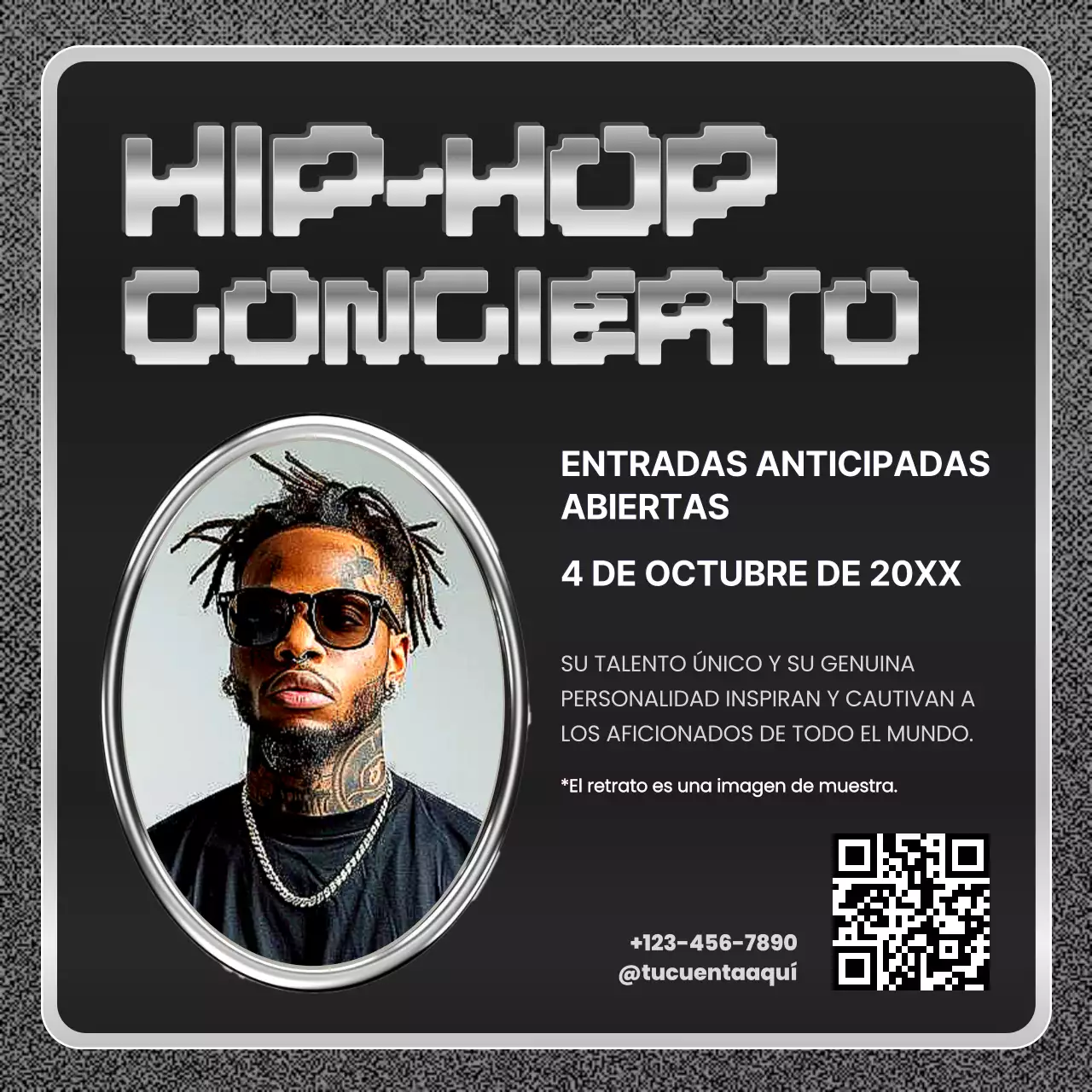 promoción hip-hop retro negro