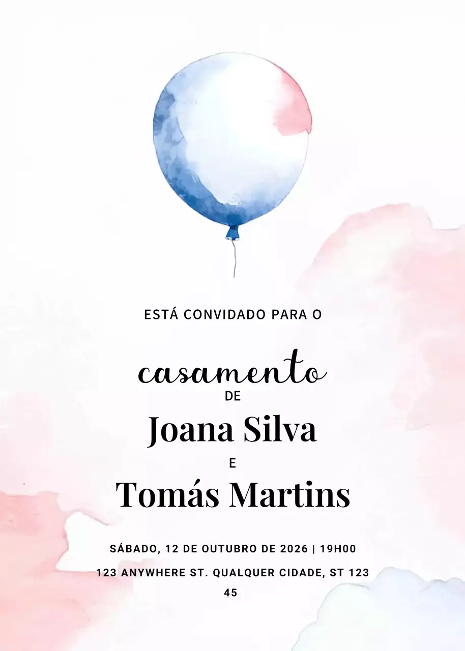 convite de casamento elegante cor-de-rosa