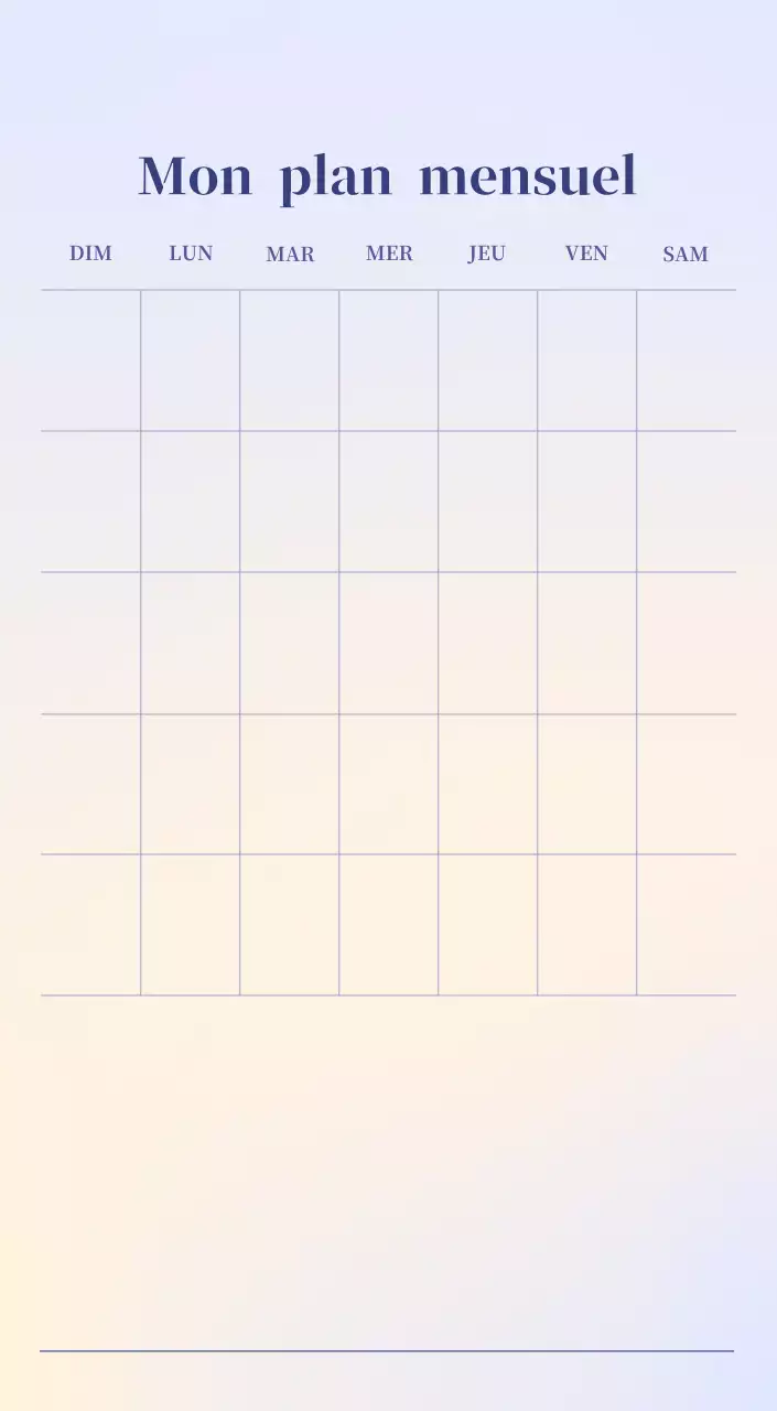 Calendrier minimaliste dégradé