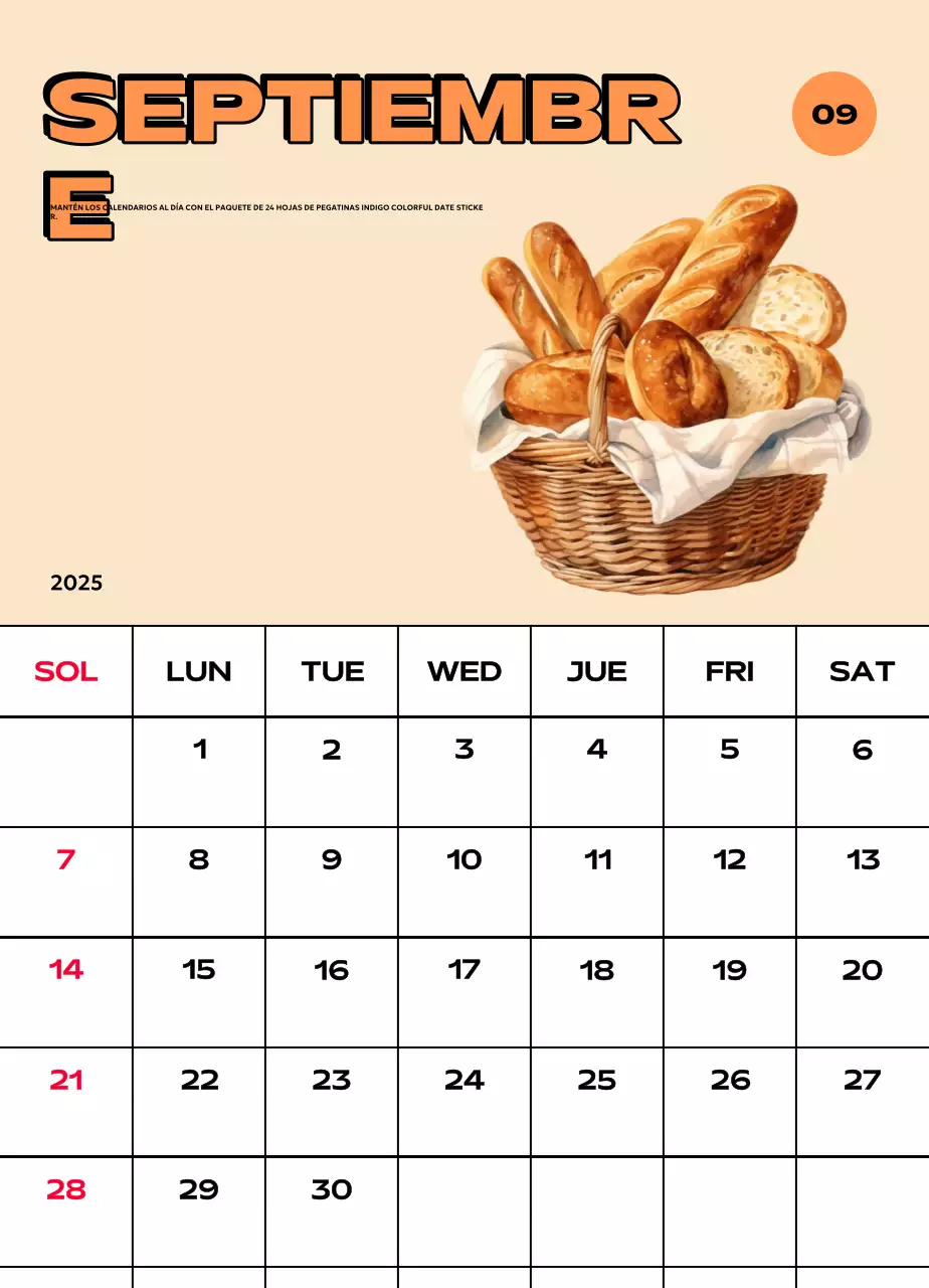 Coloridos calendarios con diversas ilustraciones retro