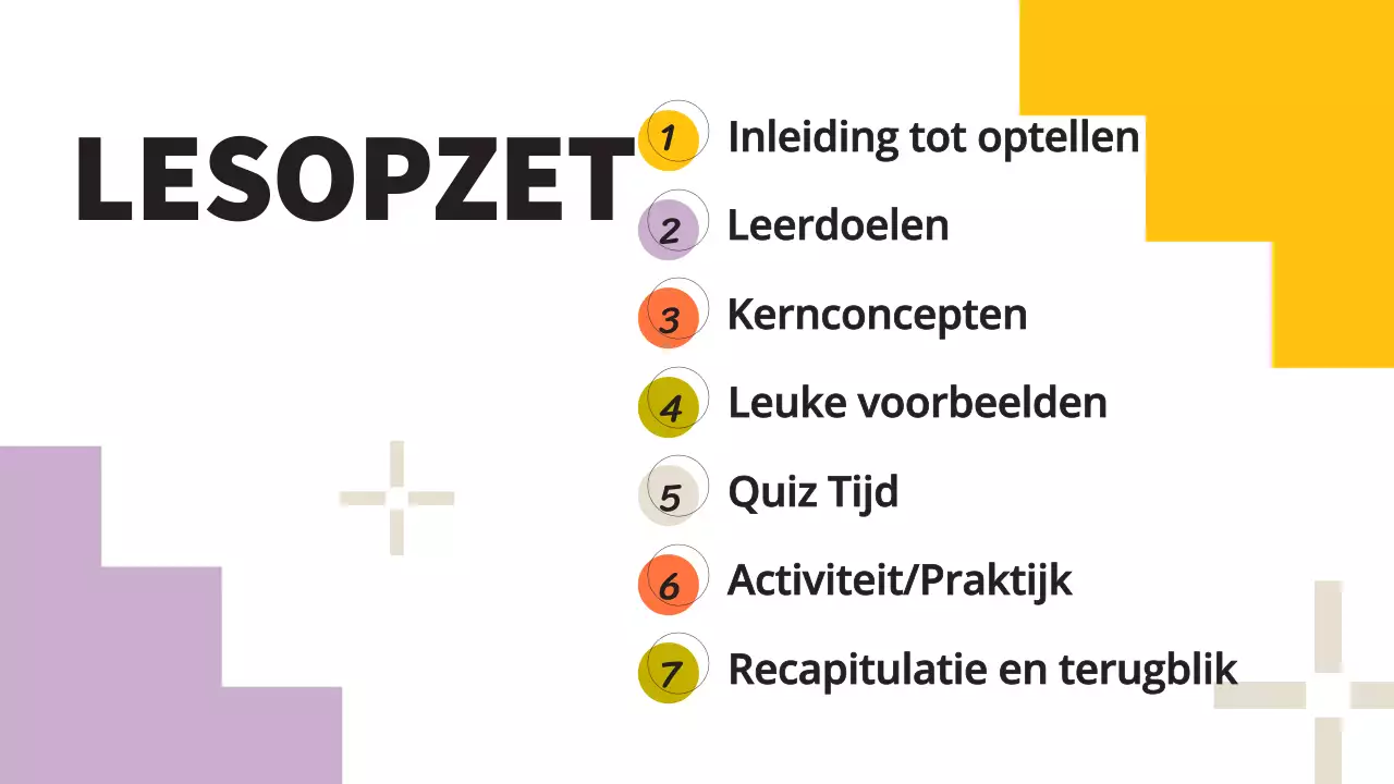 Kleurrijke eenvoudige lesmaterialen voor wiskunde