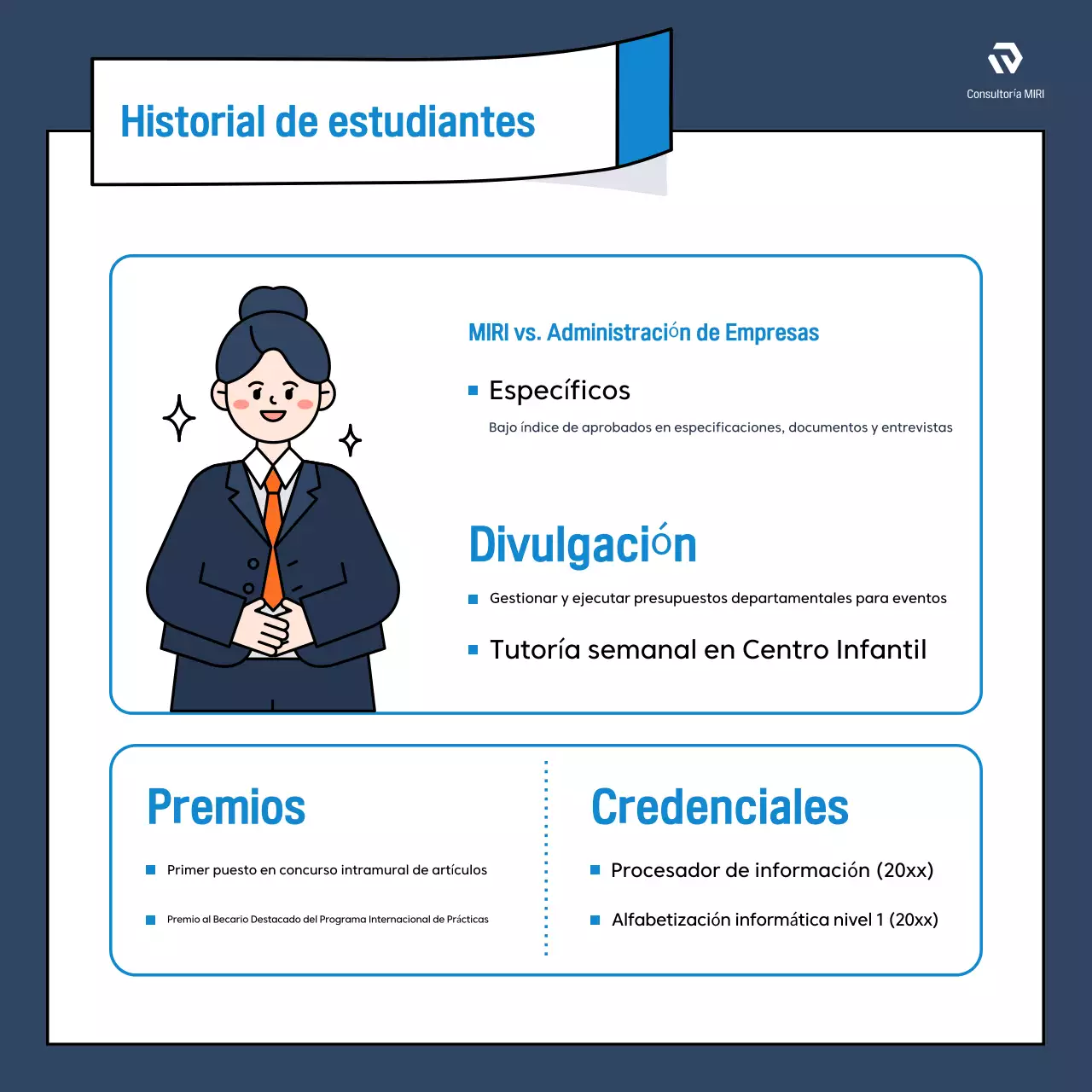 Promueva modernas revisiones de puestos de trabajo en azul y naranja