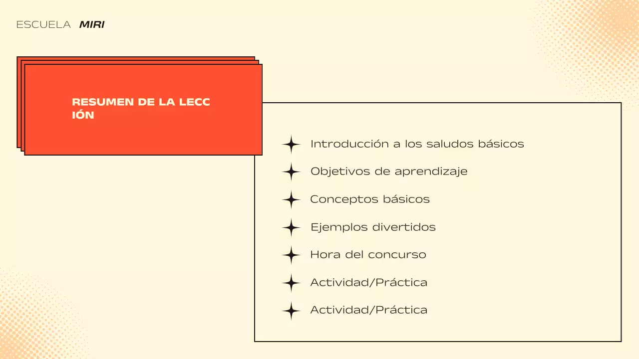 Orange Beige Fun Class Materials Presentación en español