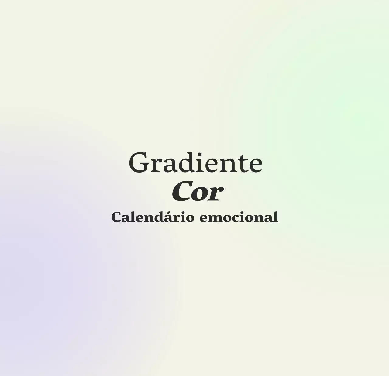 Calendário minimalista em gradiente