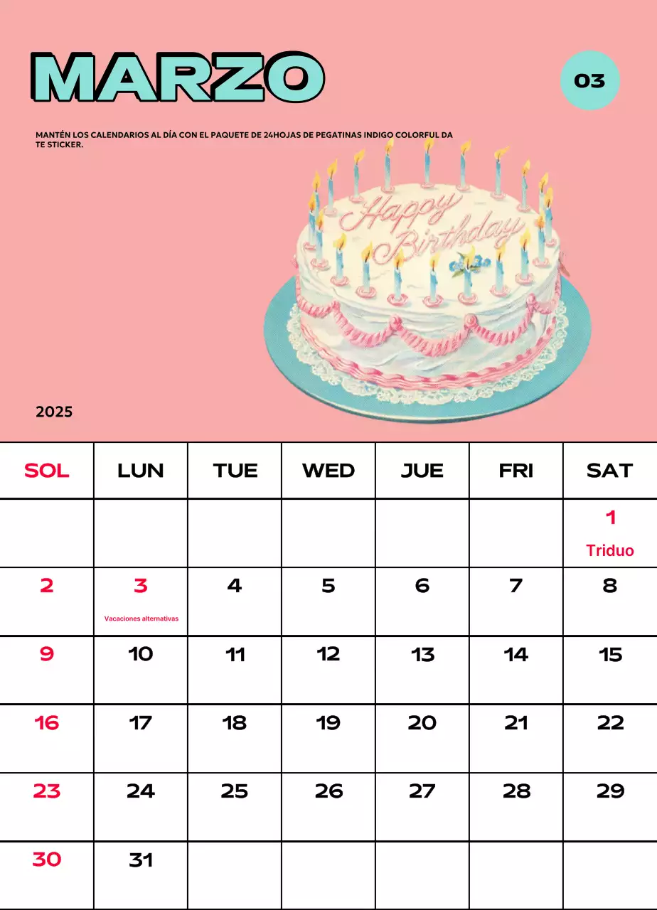 Coloridos calendarios con diversas ilustraciones retro