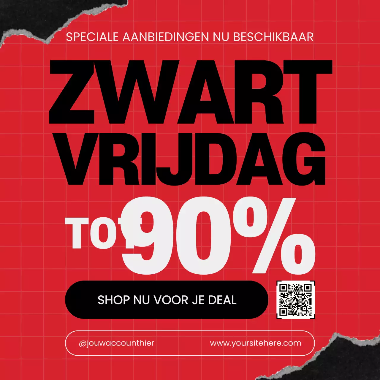 Black Friday promotie rood vet