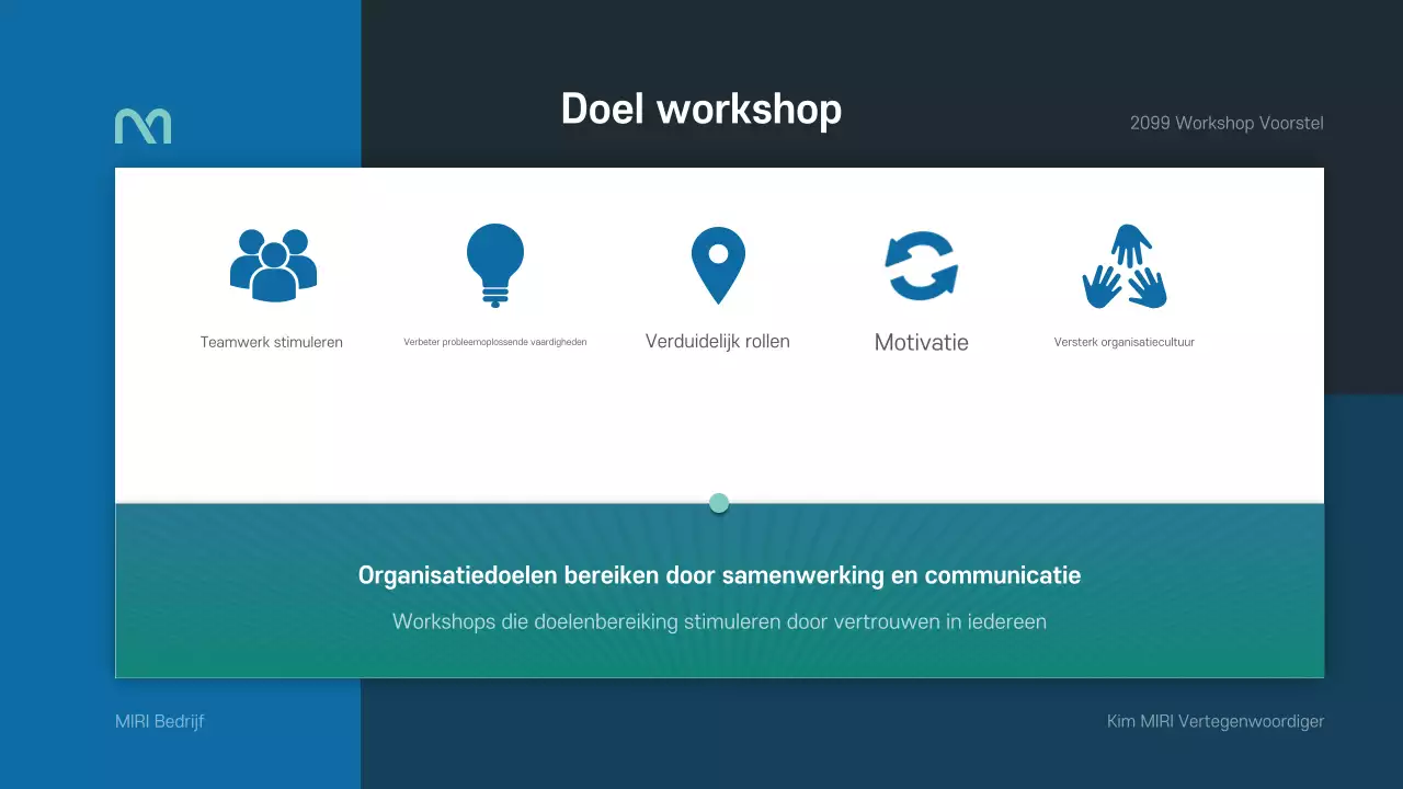 Een eenvoudig workshopvoorstel in blauw en groen