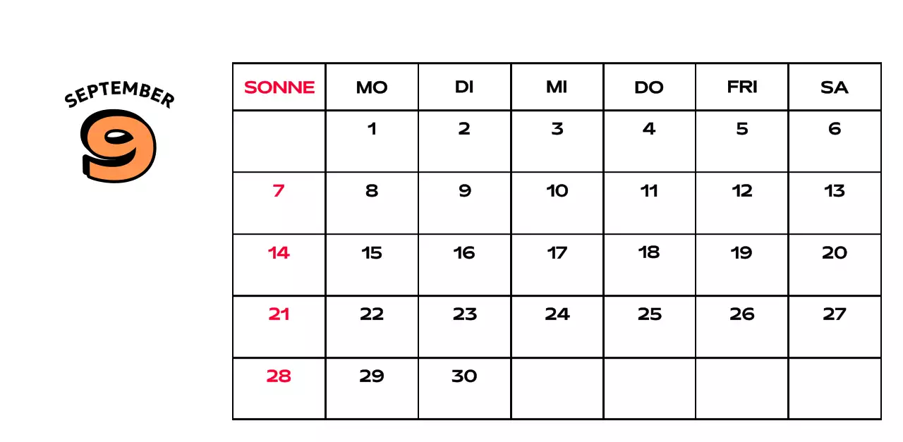 Bunte Kalender mit einer Vielzahl von Retro-Illustrationen