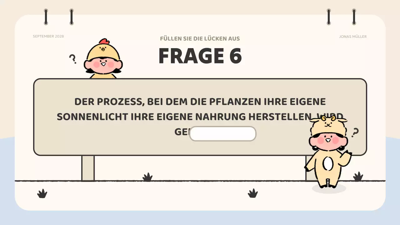 beige animation quiz material