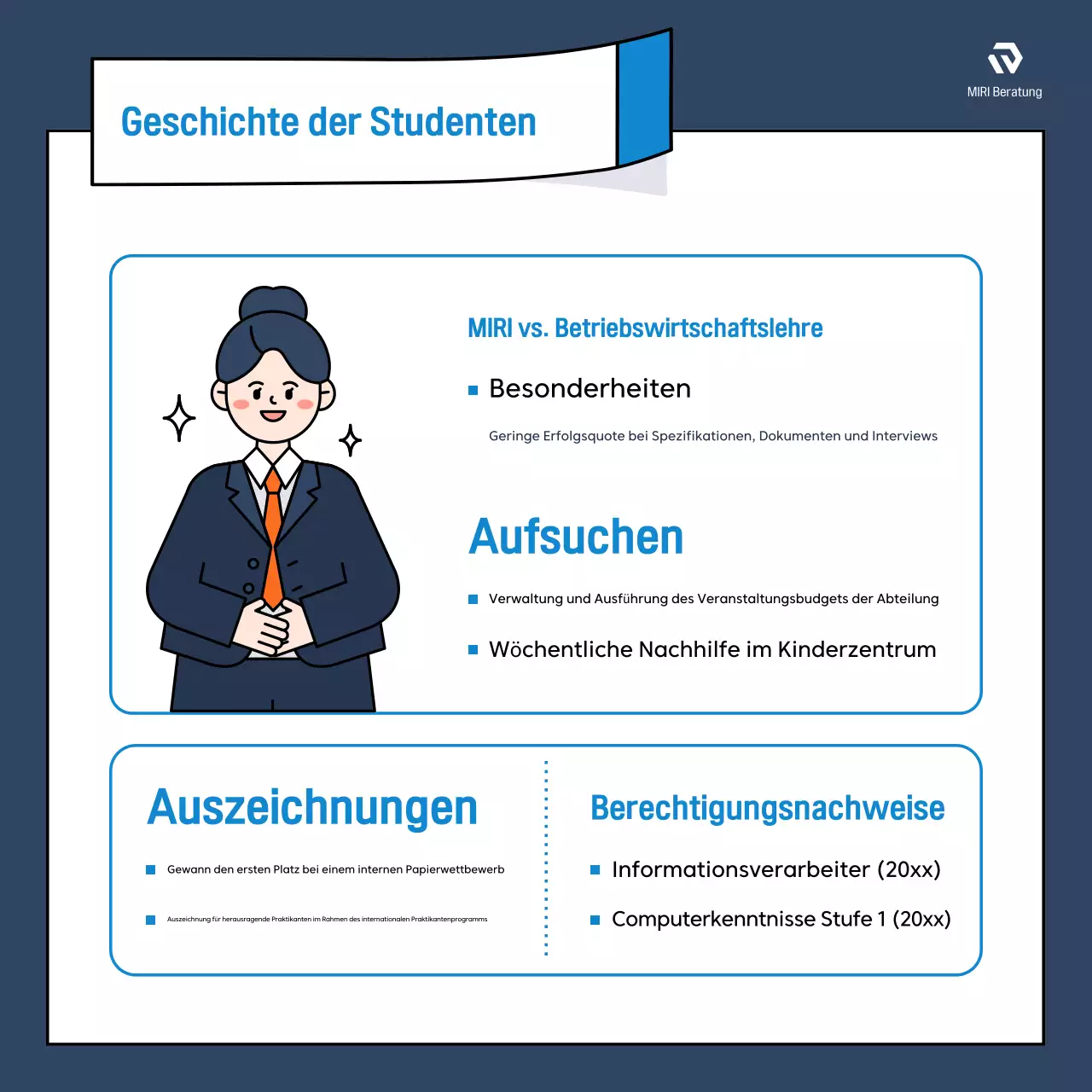 Bewerben Sie moderne Stellenanzeigen in Blau und Orange