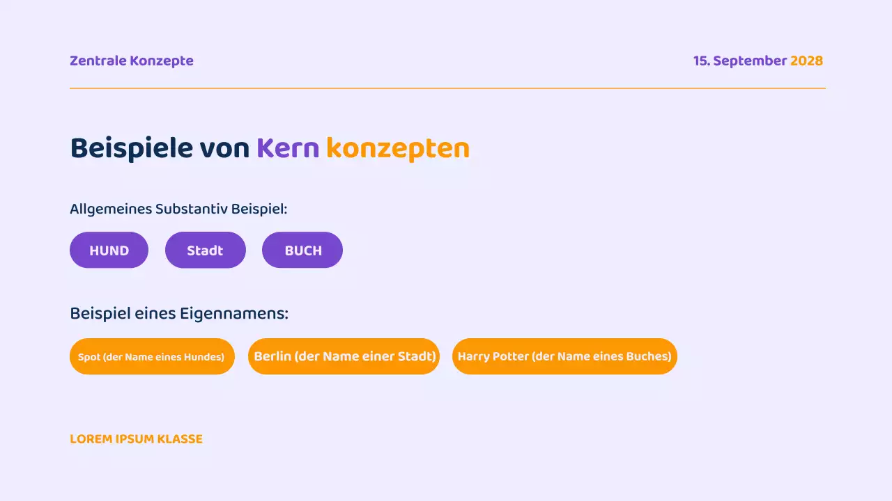 Lila moderne Grammatik Kurs Präsentation