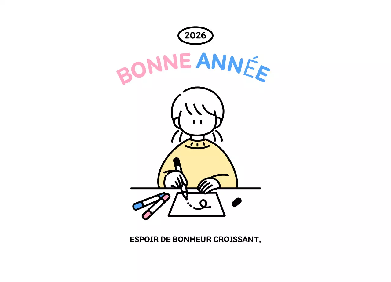 Calendrier illustré avec un joli style de lignes