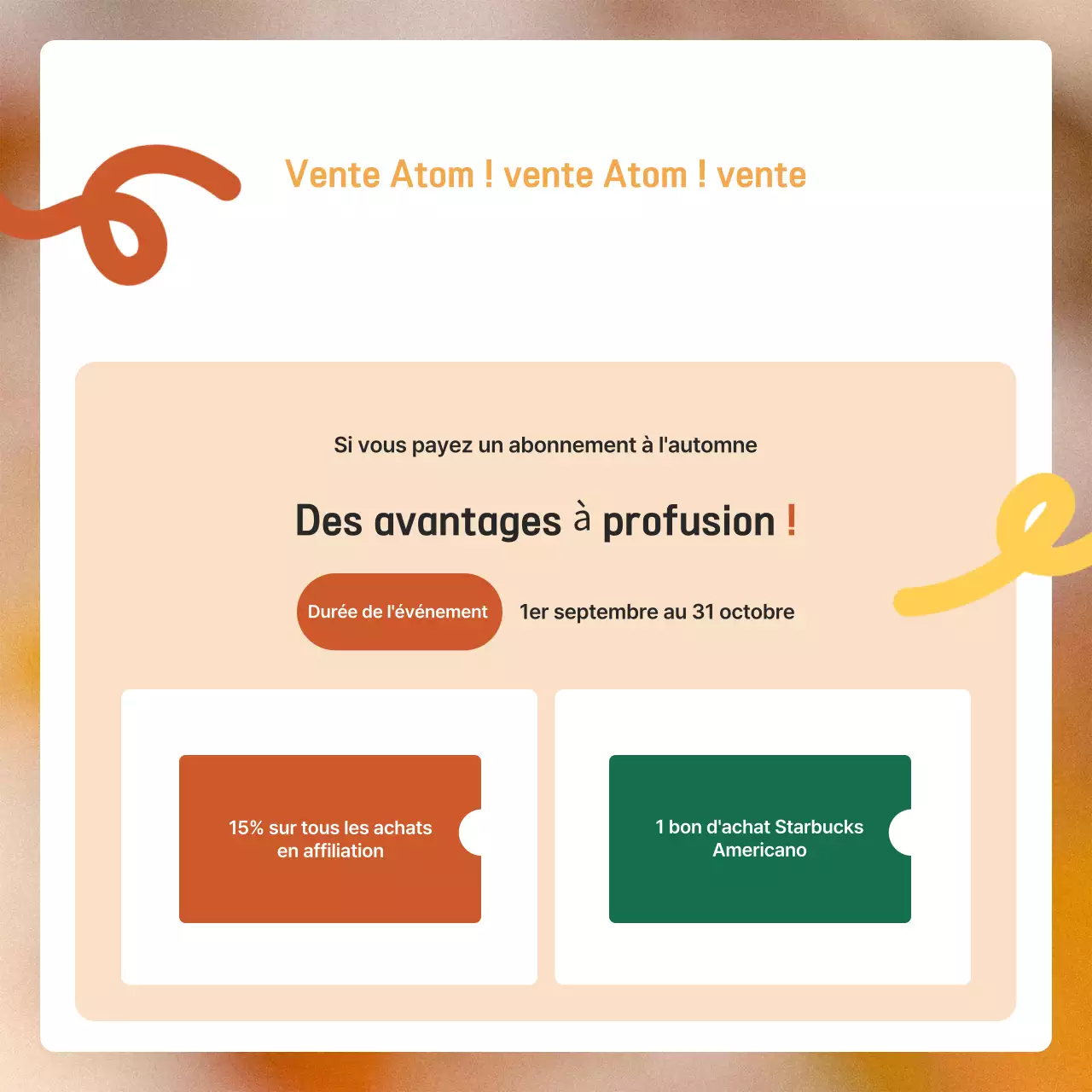 Événement d'automne moderne orange