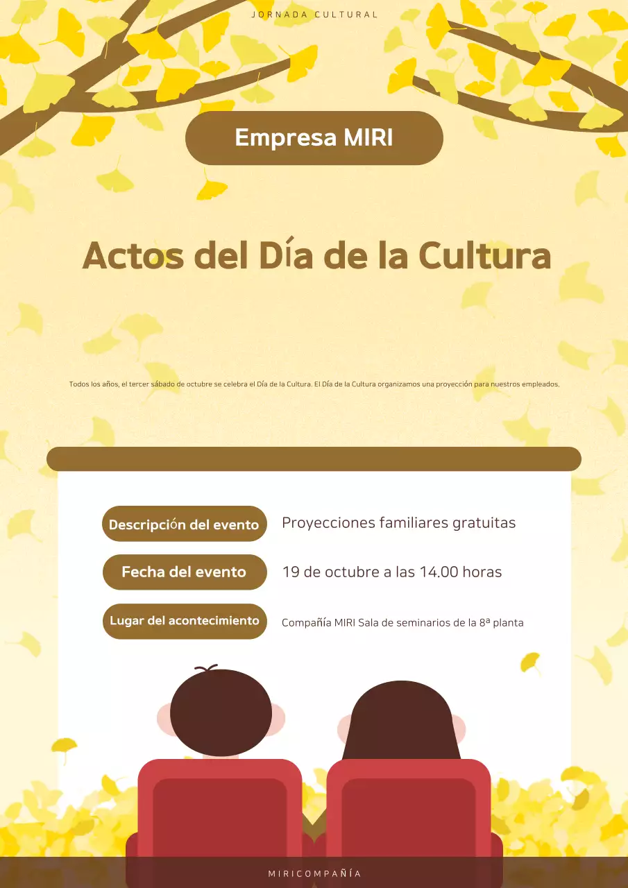 Eventos culturales Yellow Simple