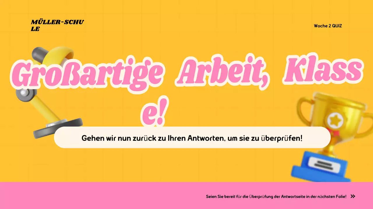 Buntes modernes Quiz-Klassenmaterial