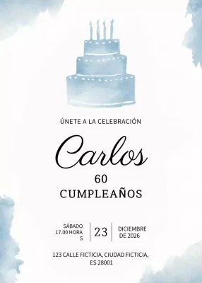 Elegante invitación de cumpleaños azul