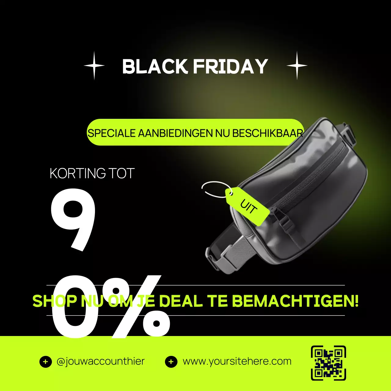 Zwart groen modern black friday promotie