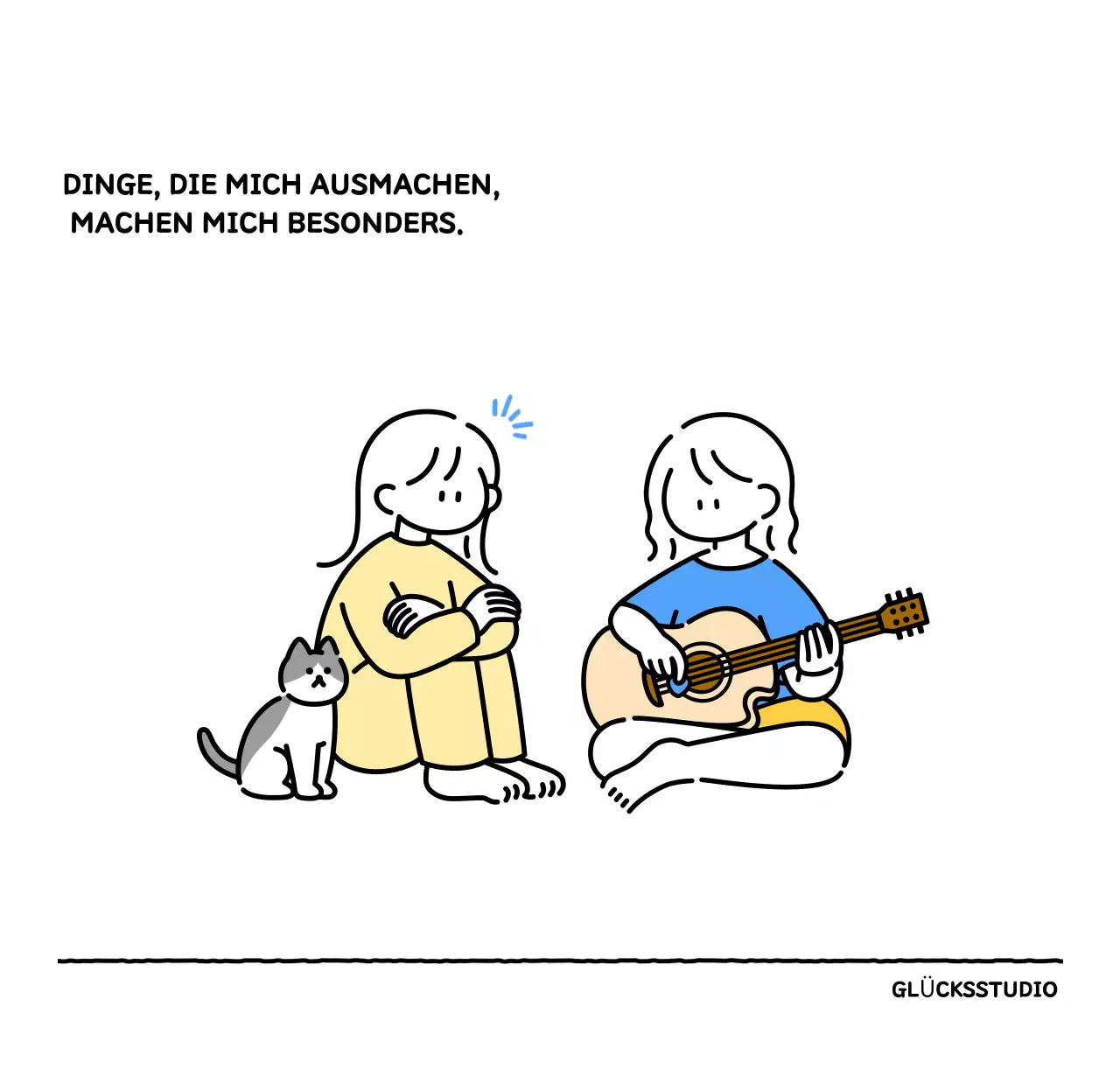 Illustrierter Kalender mit schönem Linienstil