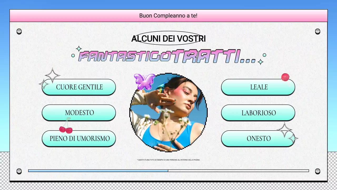 design di compleanno retrò viola