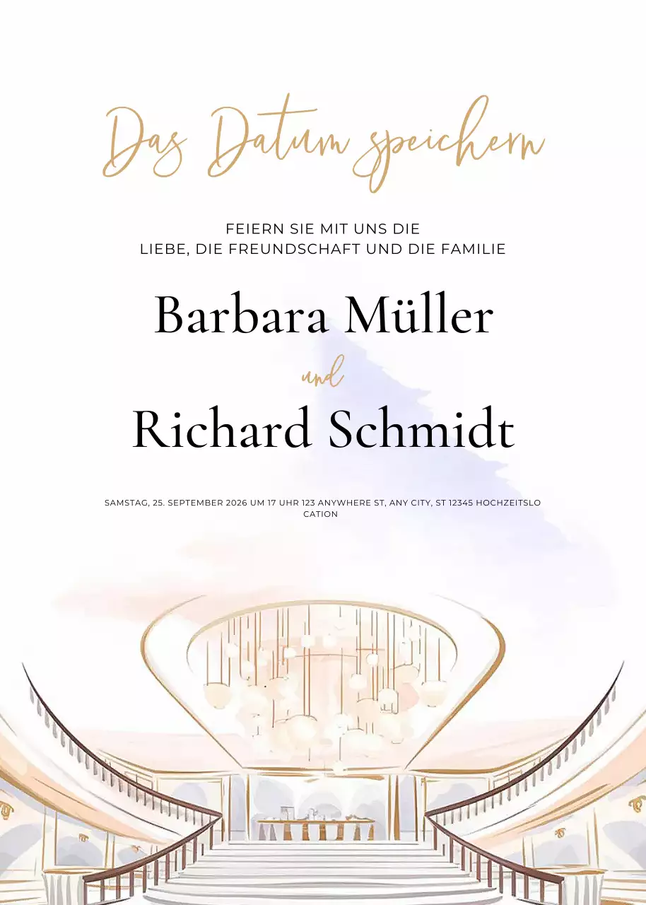 Weiß Elegante Hochzeitseinladung