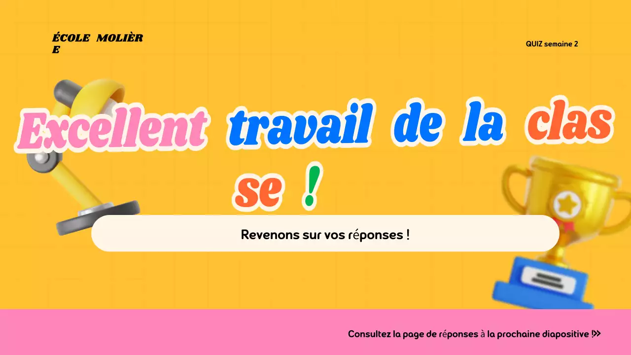 Matériel de classe Quiz moderne et coloré