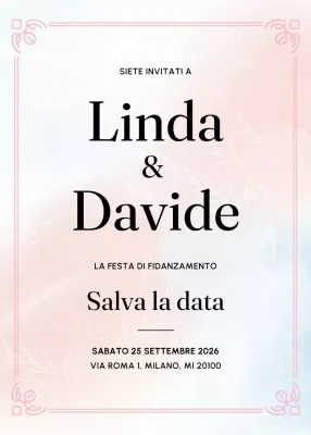 Invito di fidanzamento elegante rosa