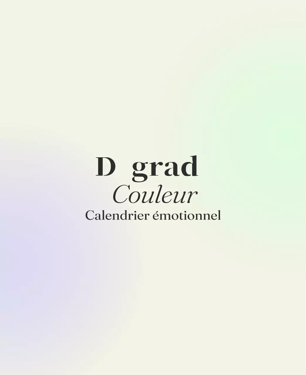 Calendrier minimaliste dégradé