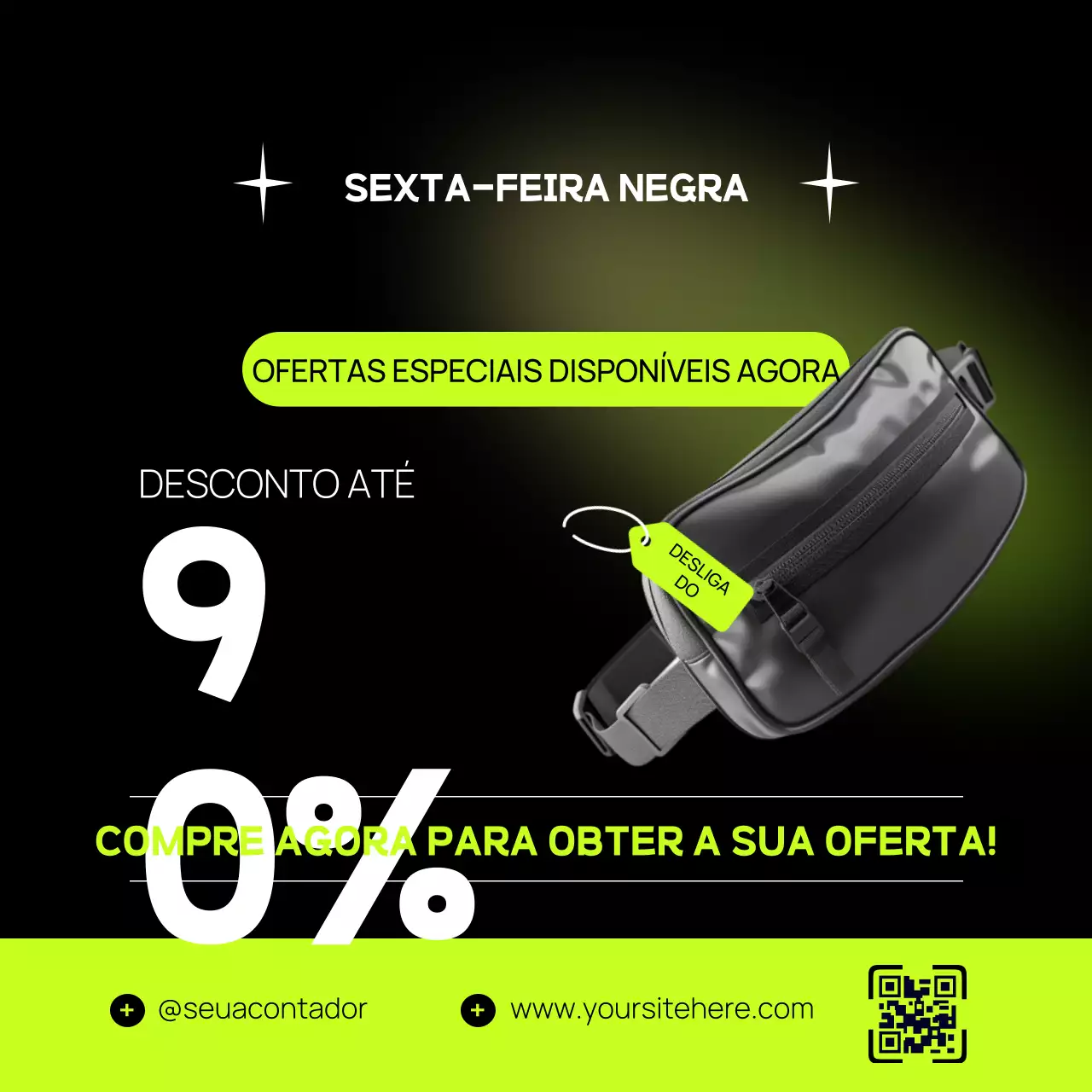 Promoção Black green modern black friday