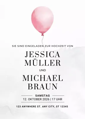 rosa elegante Hochzeitseinladung