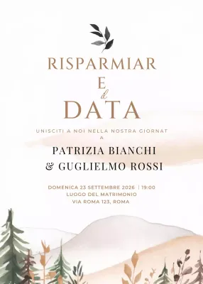 Invito di nozze rustico beige