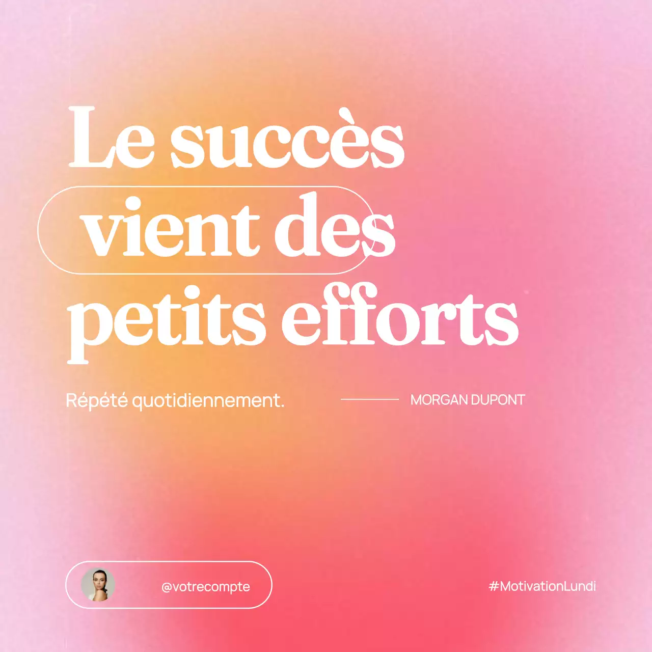 Annonce de motivation minimale rose