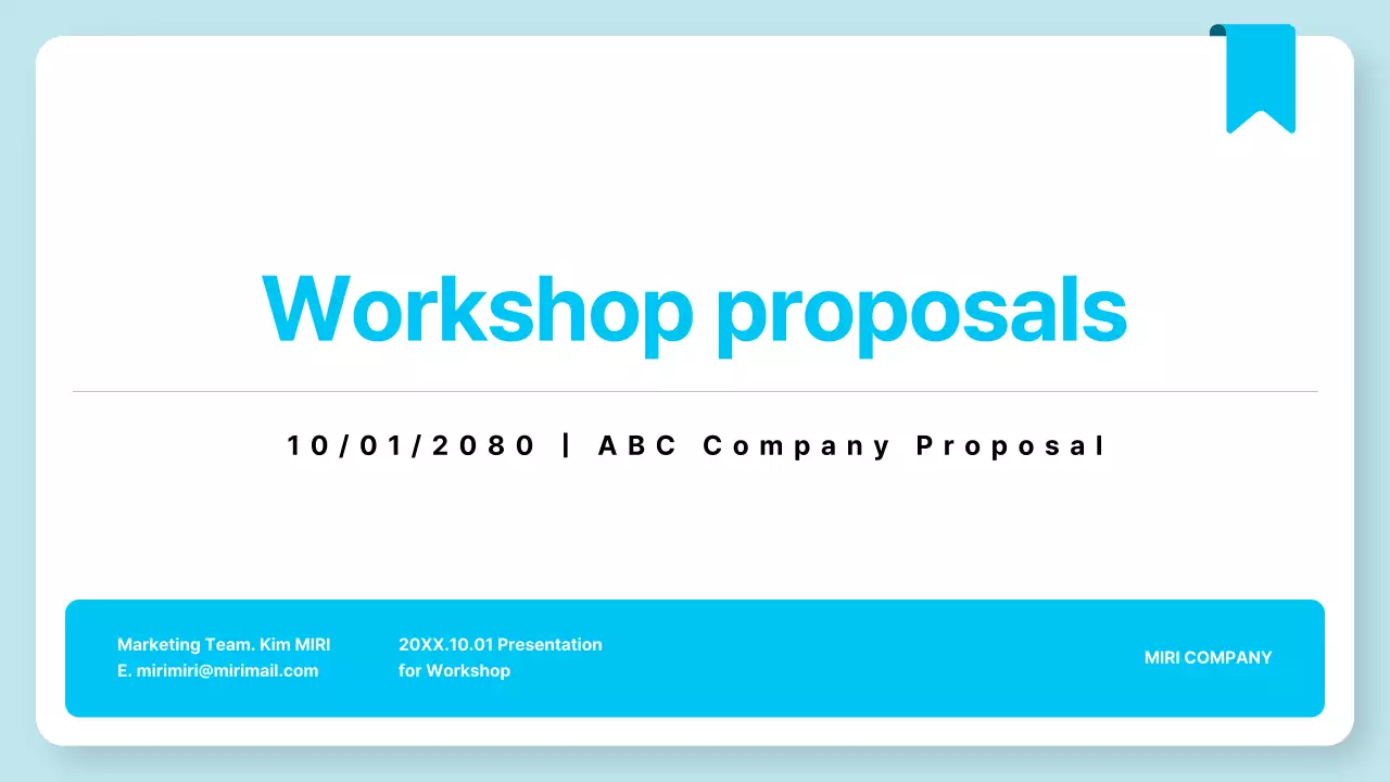 Blue Modern Workshop Proposal Presentation