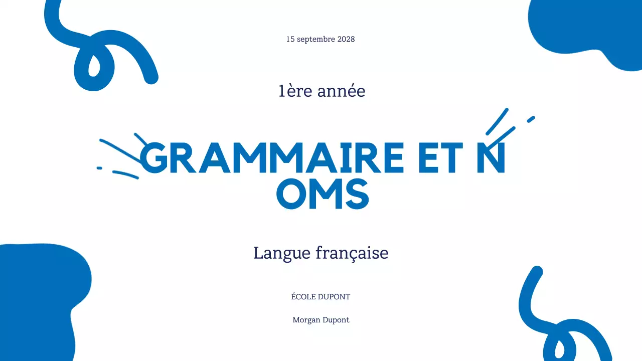 Guide de grammaire simple bleu jaune Présentation