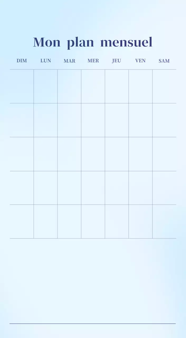 Calendrier minimaliste dégradé