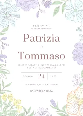 Invito di matrimonio elegante bianco