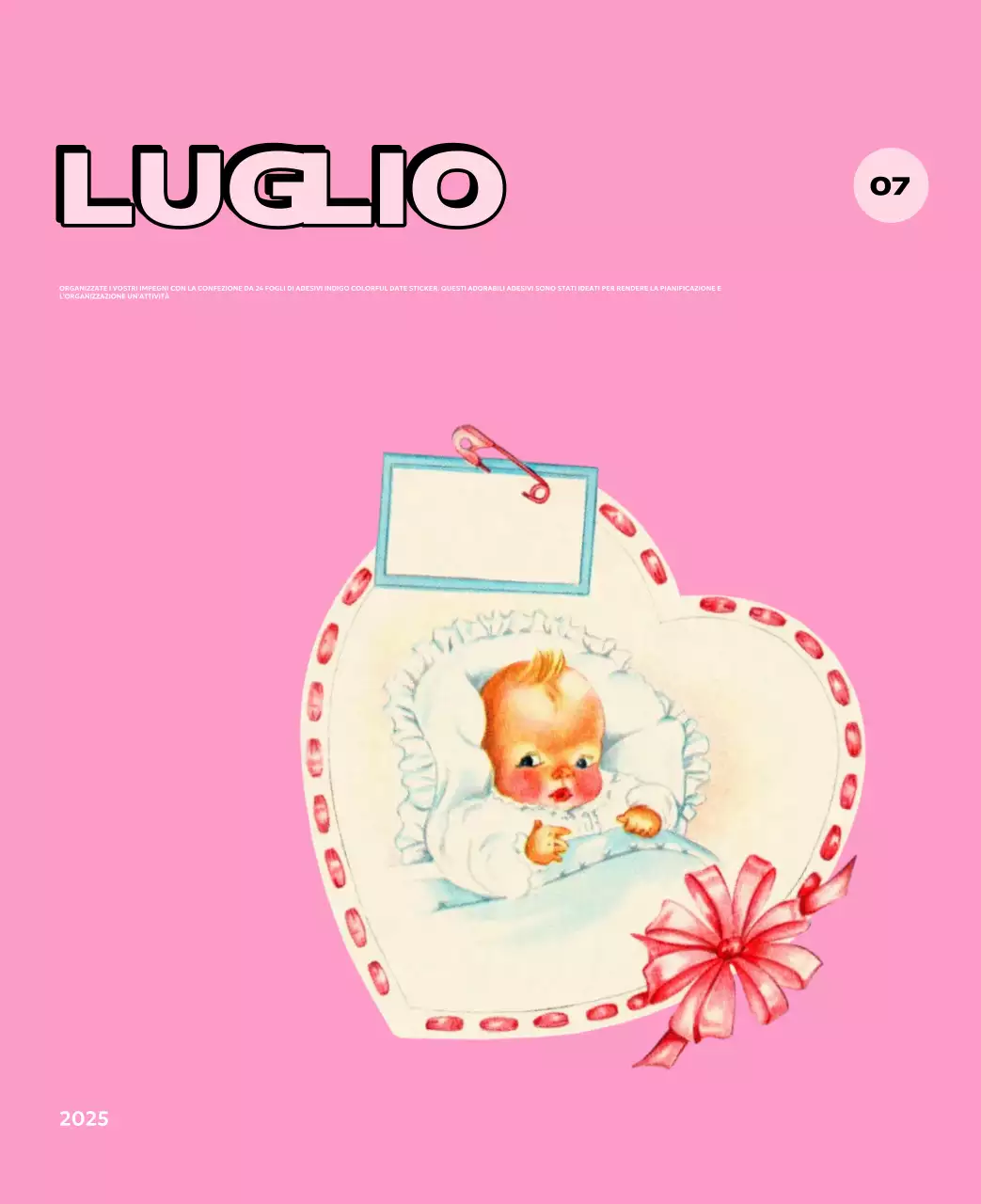 Calendari colorati con una varietà di illustrazioni retrò