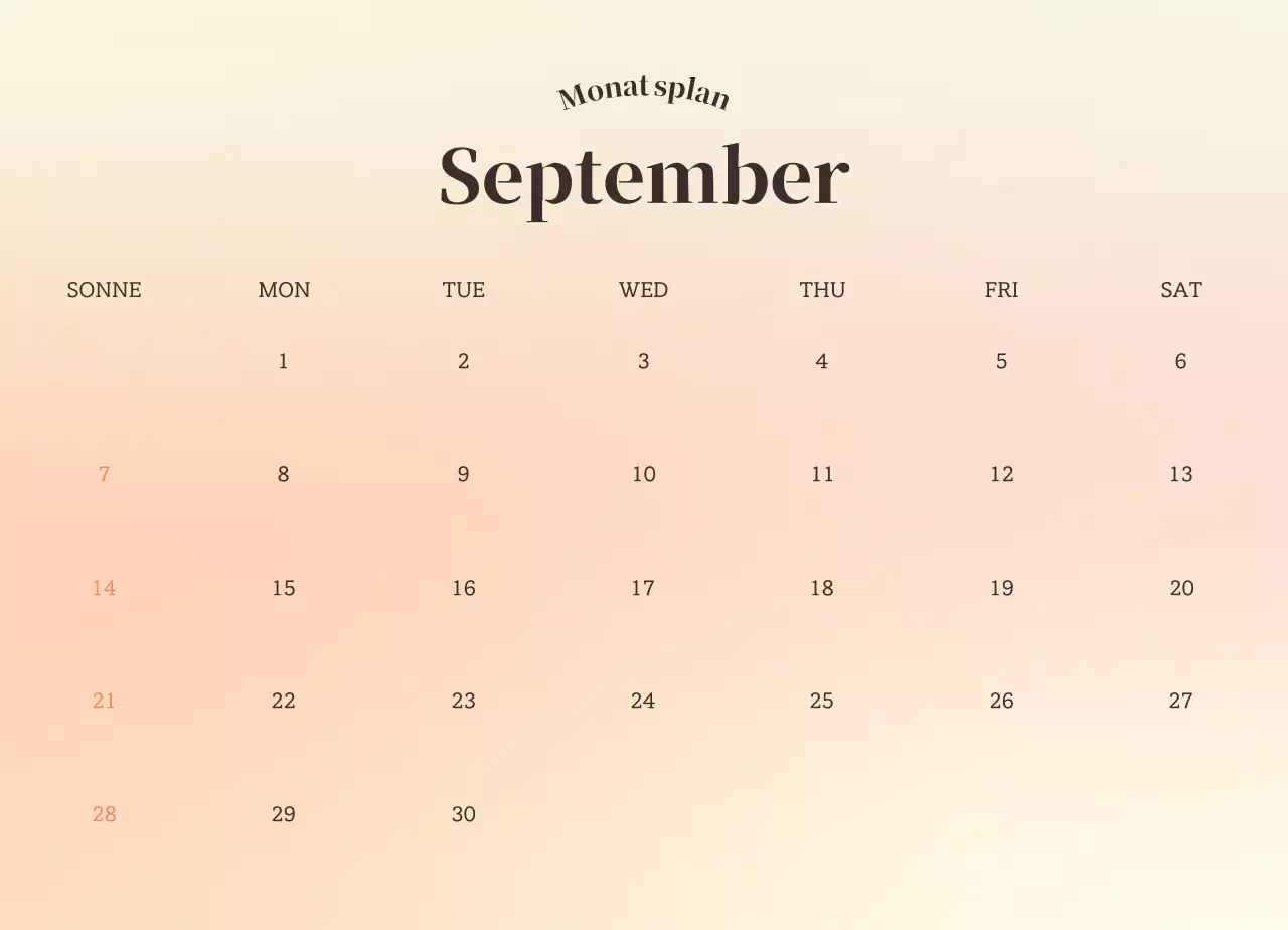 Minimalistischer Emotionskalender mit Farbverlauf