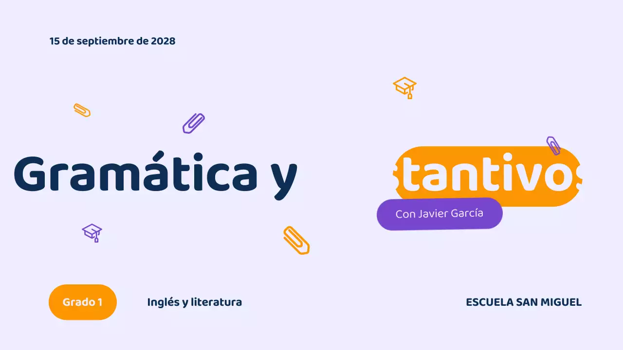 Presentación del curso de gramática moderna morada