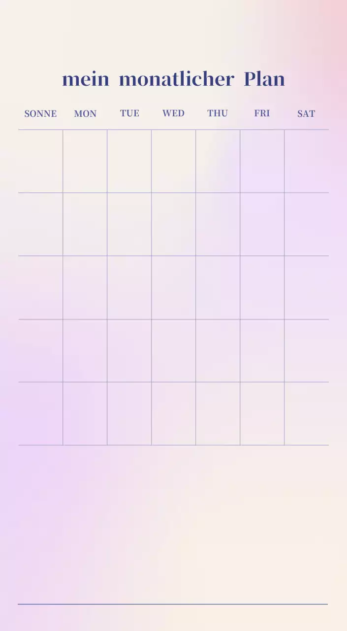 Minimalistischer Kalender mit Farbverlauf