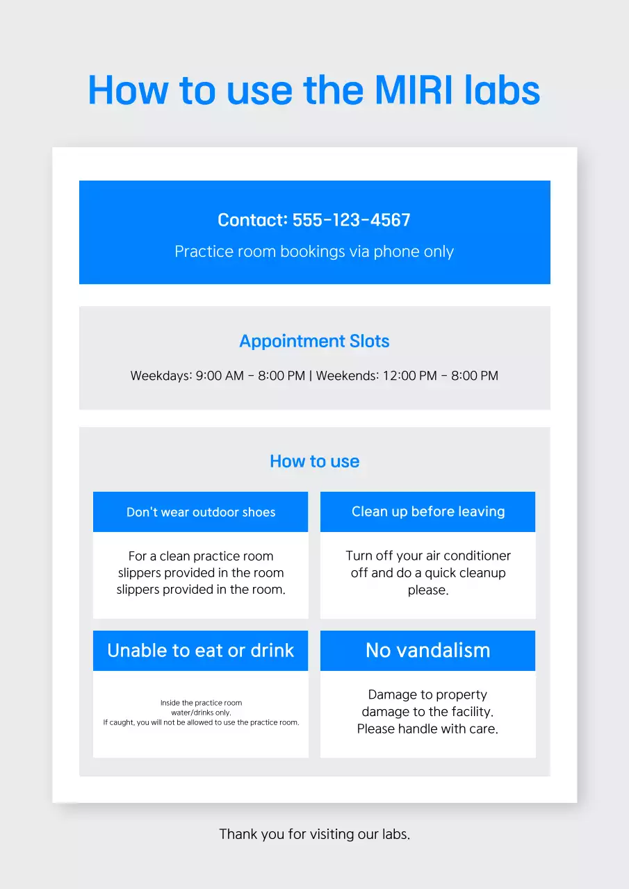 Poster hướng dẫn thí nghiệm đơn giản màu xanh