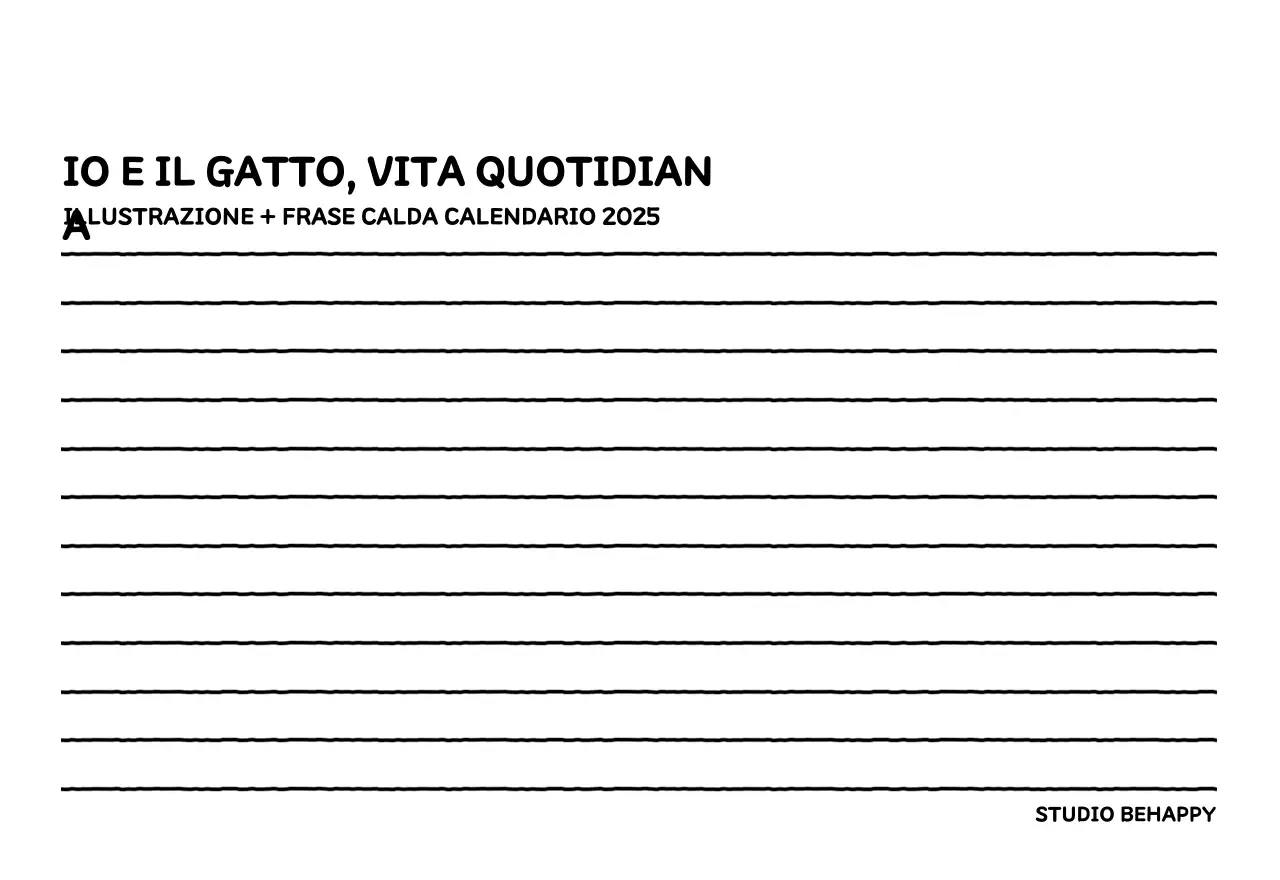 Calendario illustrato con un grazioso stile di linee