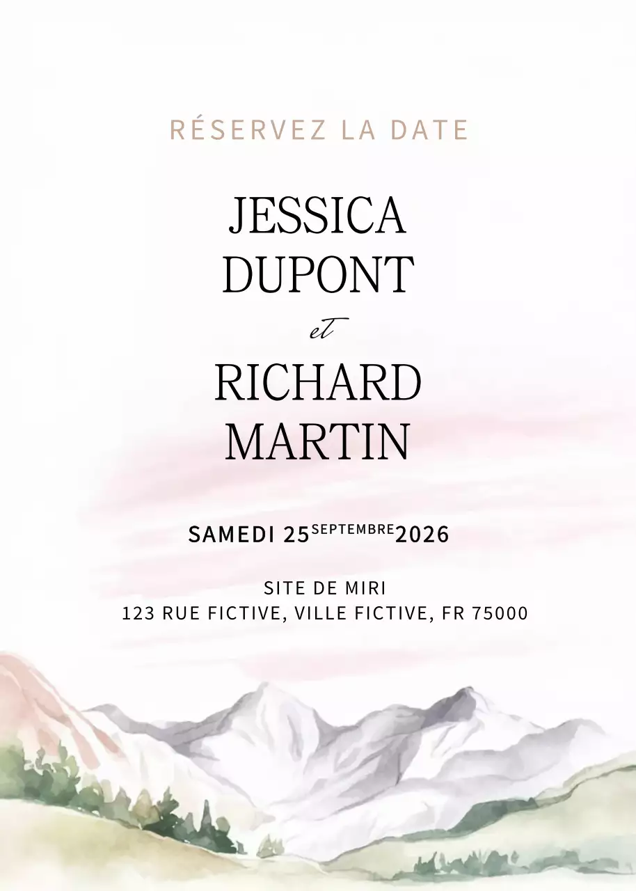 Invitation de mariage beige et élégante