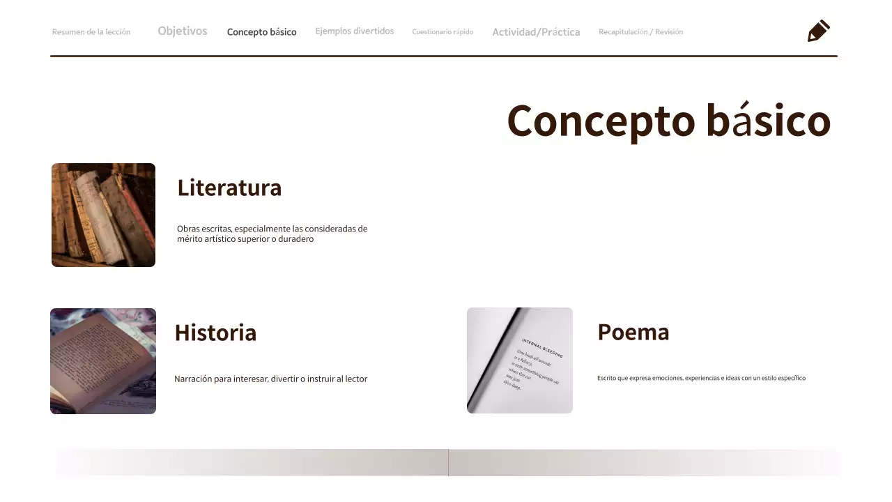 Material minimalista y limpio para la clase de Lengua y Literatura de 3º de Primaria