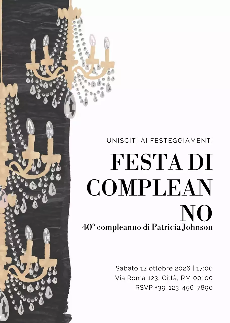 invito di compleanno elegante beige